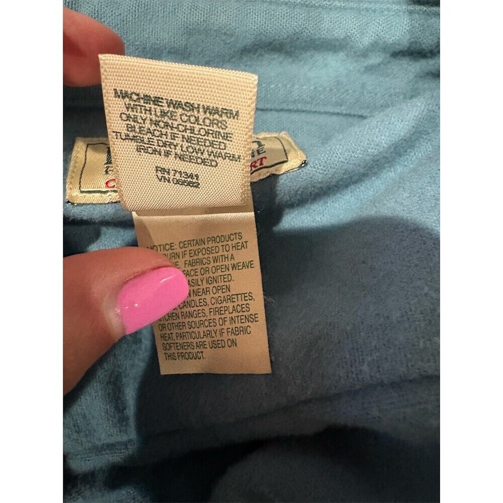 L.L.Bean Chamois Cloth Shirt Mens 2XLT Blue Solid Flannel Fisherman Coastal - Picture 7 of 7
